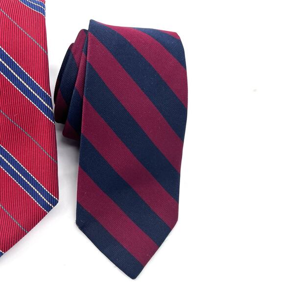 Vintage Lot Abercrombie Fitch Repp Red Blue Silk Neck Ties Mens English Preppy - Picture 5 of 11